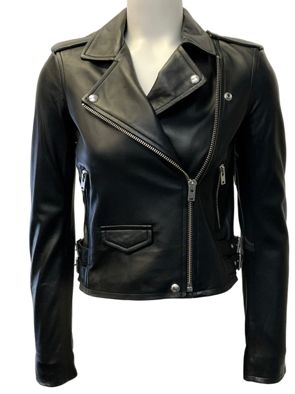 Iro Black Leather Ashville Moto Jacket
